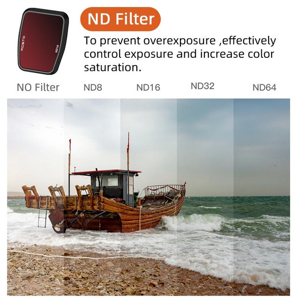 For DJI Air 3 RCSTQ Multi-Layer Coating Waterproof  Filter, Spec: ND-PL64