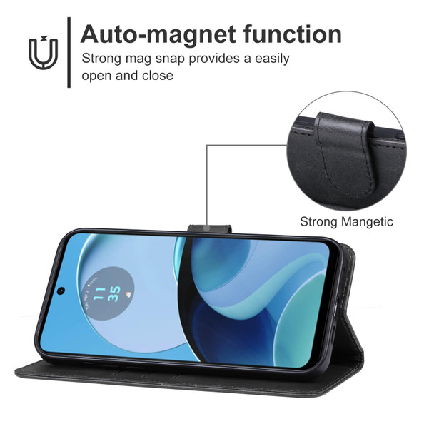 For Motorola Moto G14 Leatherette Phone Case(Black)