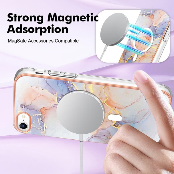 For iPhone 8 / SE 2022 / 2020 Marble Pattern Dual-side IMD Magsafe TPU Phone Case(White Marble)