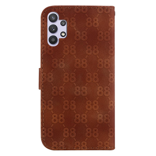 For Samsung Galaxy S21+ 5G Double 8-shaped Embossed Leatherette Phone Case(Brown)