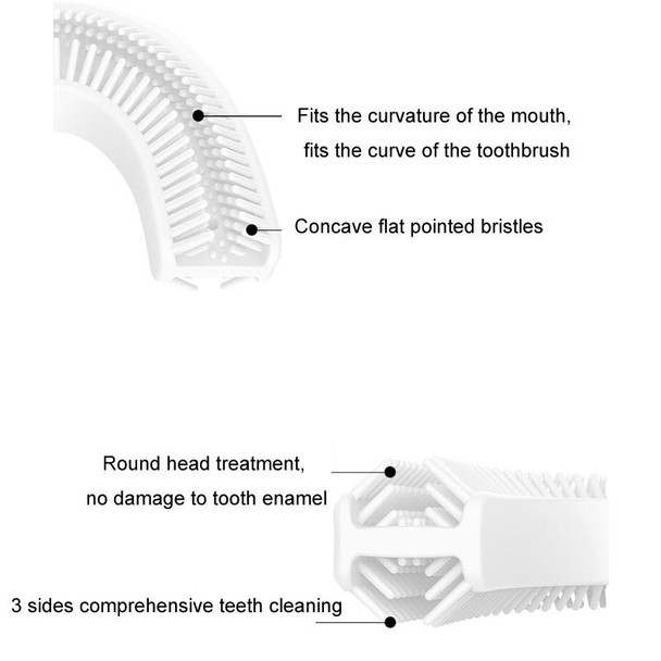 For JIEWA Mouth Type Electric Toothbrush Silicone U-shaped Brush Head(For 6-13 Years Old Child)