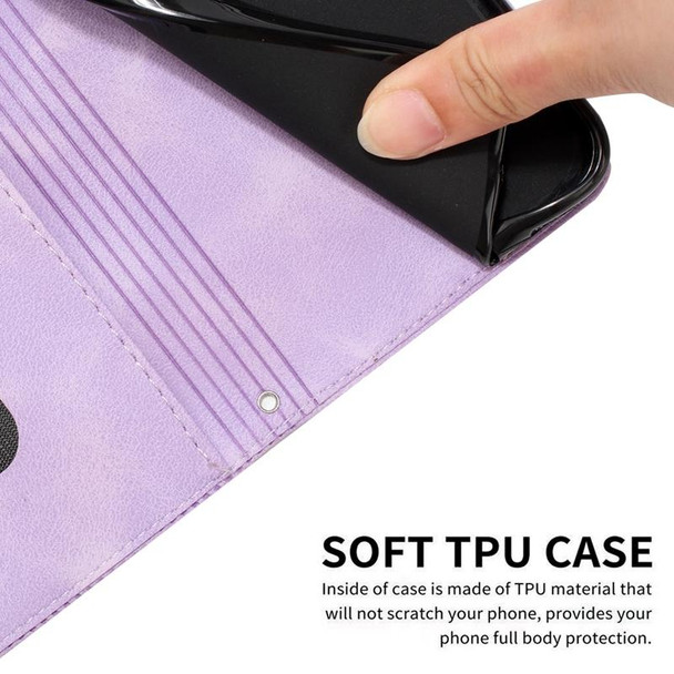 For Samsung Galaxy Note20 Dream Triangle Leatherette Phone Case with Lanyard(Purple)