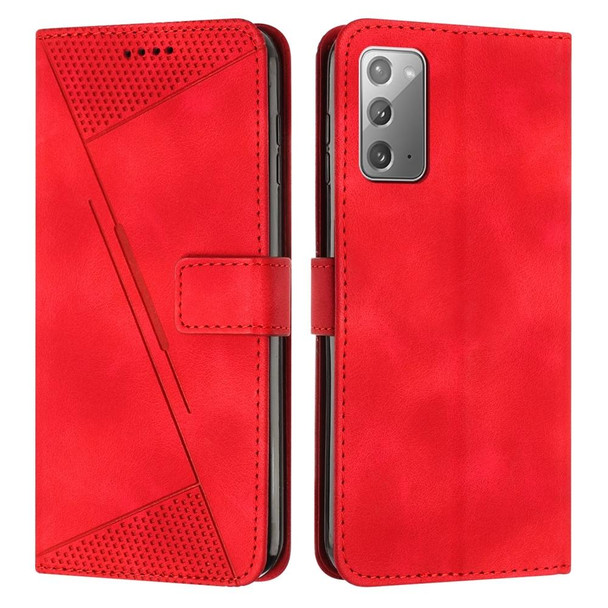 For Samsung Galaxy Note20 Dream Triangle Leatherette Phone Case with Lanyard(Red)