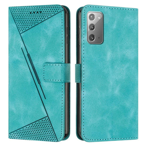 For Samsung Galaxy Note20 Dream Triangle Leatherette Phone Case with Lanyard(Green)