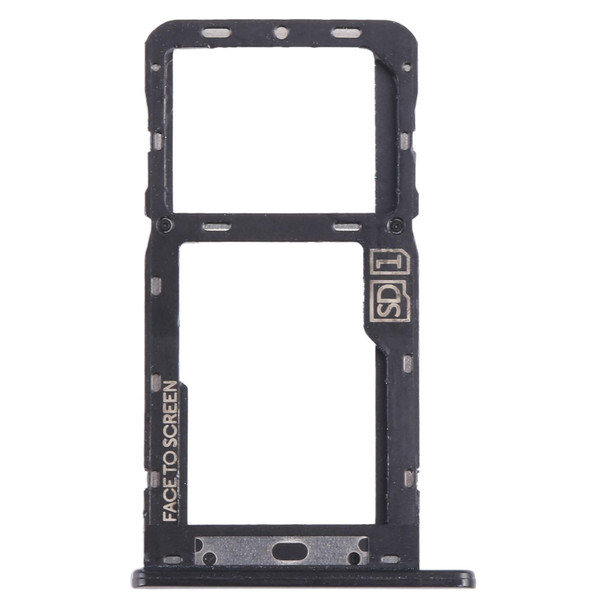 For Motorola Moto G7 Power SIM Card Tray + Micro SD Card Tray (Black)