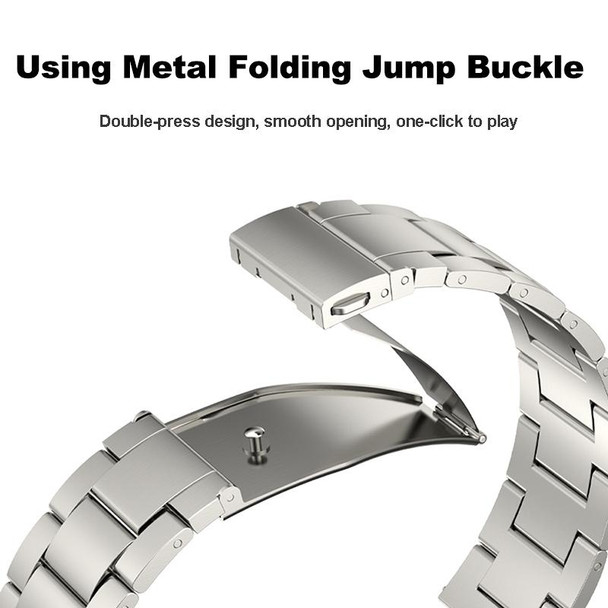 For Samsung Galaxy Watch 6 Three Strains Metal Watch Band(Silver)
