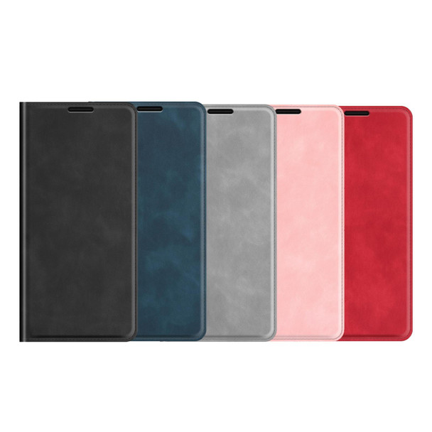 For Xiaomi Redmi Note 10 4G / Note 10S Retro-skin Business Magnetic Suction Leather Case with Holder & Card Slots & Wallet(Red)