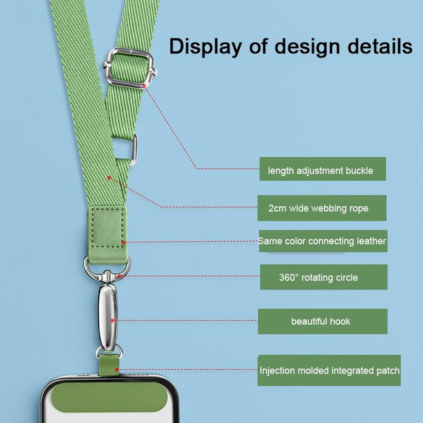 Mobile Phone Messenger Lanyard Adjustable Wide Hanging Neck Sling(Silver)