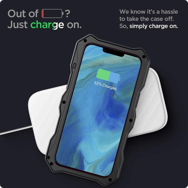 Camshield Shockproof Waterproof Dustproof Metal Case with Holder - iPhone 13(Black)