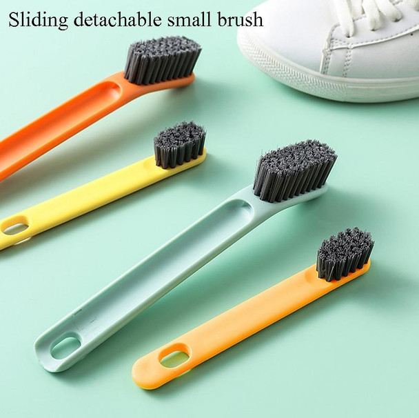 4 PCS Dual Purpose Shoe Brush Detachable Household Collar Brush Soft Hair Laundry Brush Cleaning Brush(Light Green)