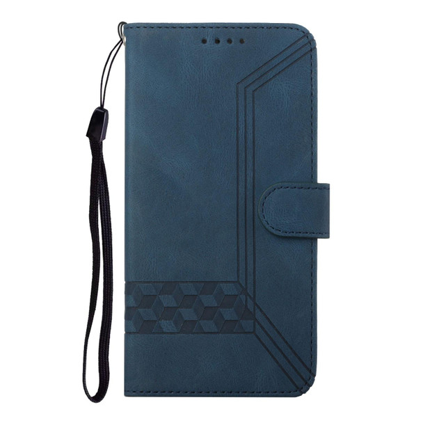 Cubic Skin Feel Flip Leatherette Phone Case - iPhone SE 2022 / SE 2020 / 7 / 8(Blue)