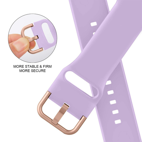 For Apple Watch 2 42mm Pin Buckle Silicone Watch Band(Lavender)