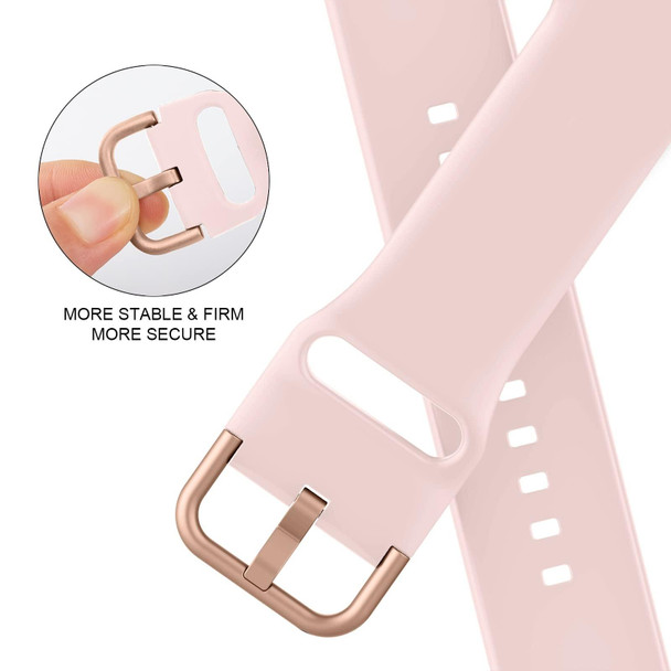 For Apple Watch 42mm Pin Buckle Silicone Watch Band(Pink Sand)