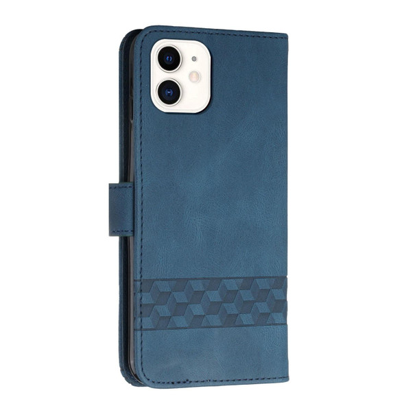 Cubic Skin Feel Flip Leatherette Phone Case - iPhone 12 mini(Blue)