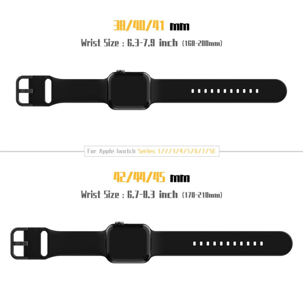 For Apple Watch 3 38mm Pin Buckle Silicone Watch Band(Black)