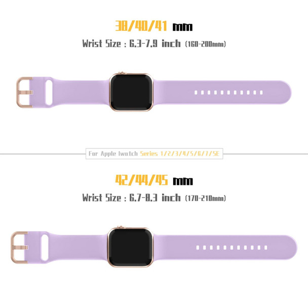 For Apple Watch 2 38mm Pin Buckle Silicone Watch Band(Lavender)