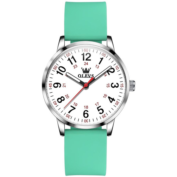 OLEVS 9953 Women Simple Silicone Strap Waterproof Quartz Watch(Green)