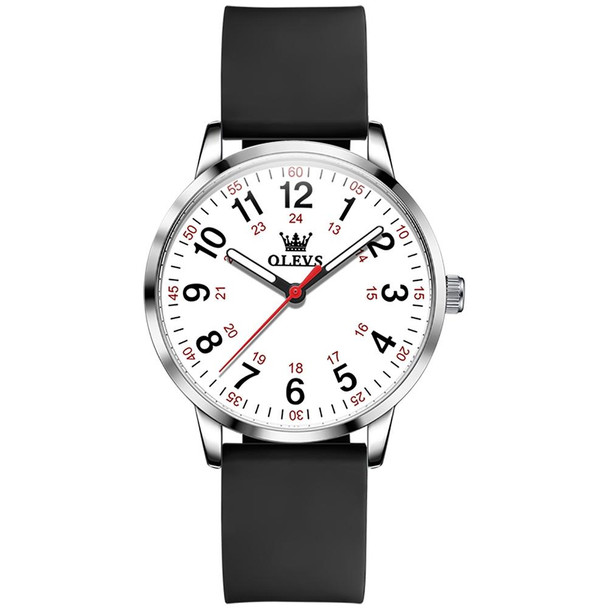 OLEVS 9953 Women Simple Silicone Strap Waterproof Quartz Watch(Black)