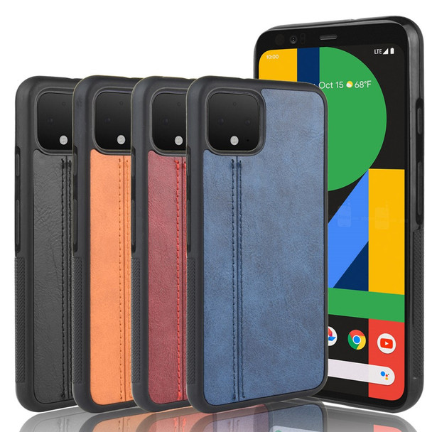 Leather Coated PC + TPU Hybrid Shell for Google Pixel 4 