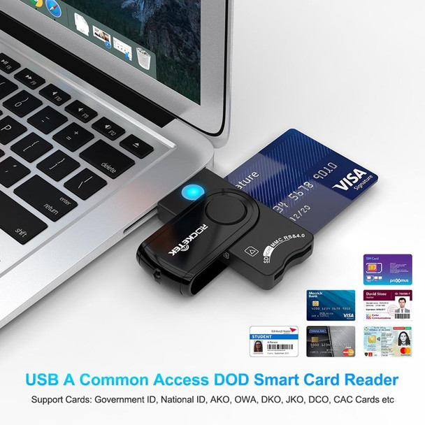 ROCKETEK CR310 USB 3.0 + TF Card + SD Card + SIM Card + Smart Card Multi-function Card Reader