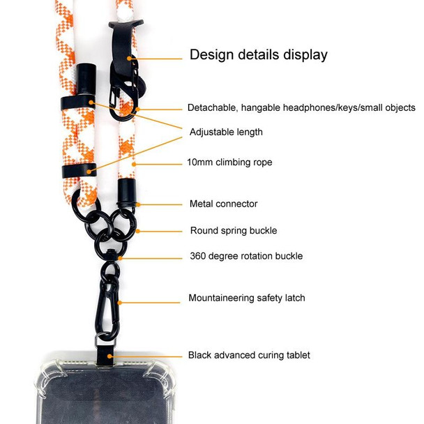 10mm Thick Rope Mobile Phone Anti-Lost Adjustable Lanyard Spacer(Orange)