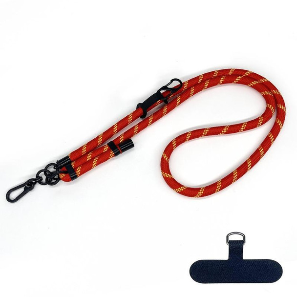 10mm Thick Rope Mobile Phone Anti-Lost Adjustable Lanyard Spacer(Red Yellow Coarse Pattern)