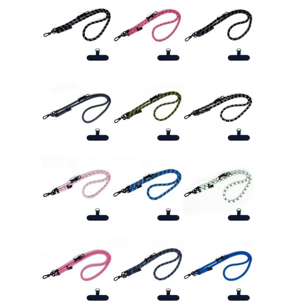 10mm Thick Rope Mobile Phone Anti-Lost Adjustable Lanyard Spacer(Blue Green Twill)