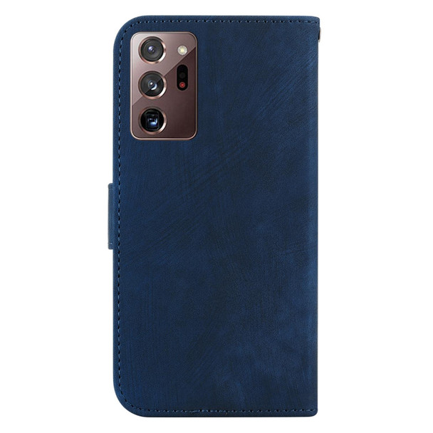 For Samsung Galaxy Note20 Ultra Little Tiger Embossed Leatherette Phone Case(Dark Blue)