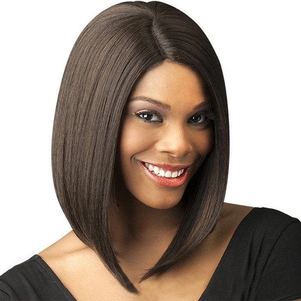 Ladies Short Hair Bobo Head Synthetic Hair Cover, Colour: Dark Brown