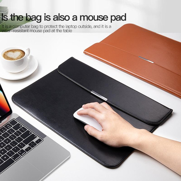 For 15 / 15.4 / 16 inch Laptop Ultra-thin Leatherette Laptop Sleeve(Brown)