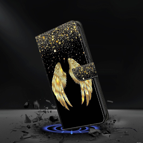 For Google Pixel 6 Pro Crystal 3D Shockproof Protective Leatherette Phone Case(Golden Wings)