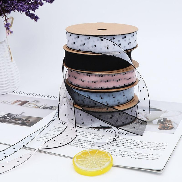 Transparent Snow Dots Yarn Ribbon Gift Box Packaging Material, Specification: 2.5cm(Starry Gray)