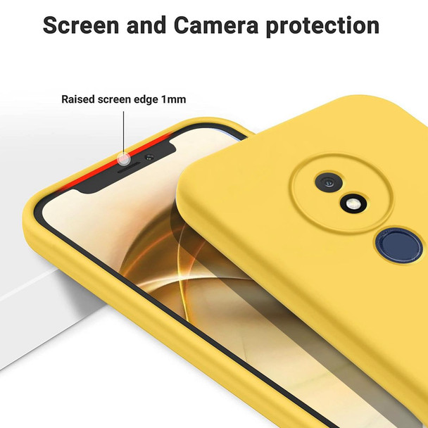 For Nokia C21 Pure Color Liquid Silicone Shockproof Phone Case(Yellow)