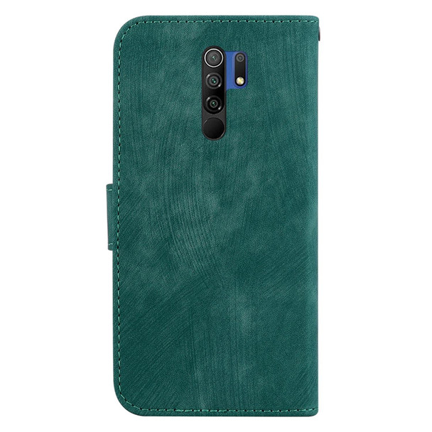 For Redmi 9 / 9 Prime Little Tiger Embossed Leatherette Phone Case(Green)