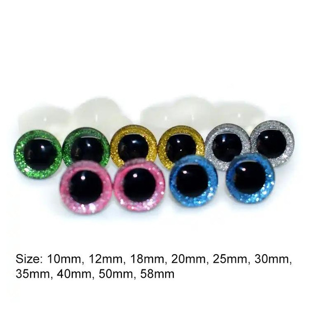 100pcs Resin Three-dimensional Animal Artificial Eye Plastic Plush Toy Accessories, Size:18mm(Colors Shipped Randomly)