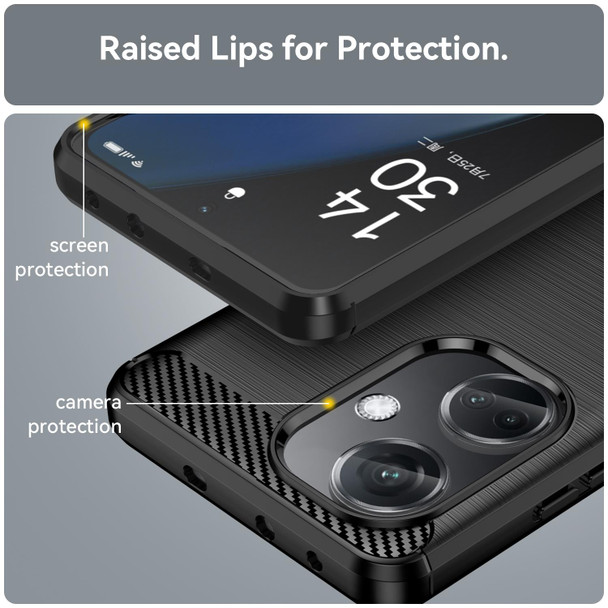 For OnePlus Nord CE3 5G Brushed Texture Carbon Fiber TPU Phone Case(Black)