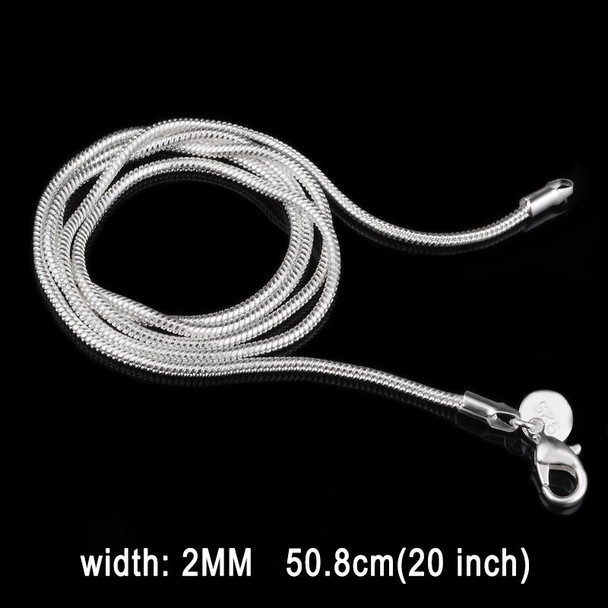 2MM Personality Fashion Silver Plated Snake Bone Chain(Silver length: 20 inch)