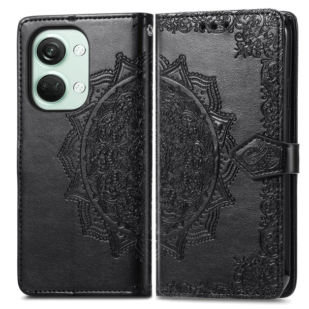 For OnePlus  Nord 3 Mandala Flower Embossed Leatherette Phone Case(Black)