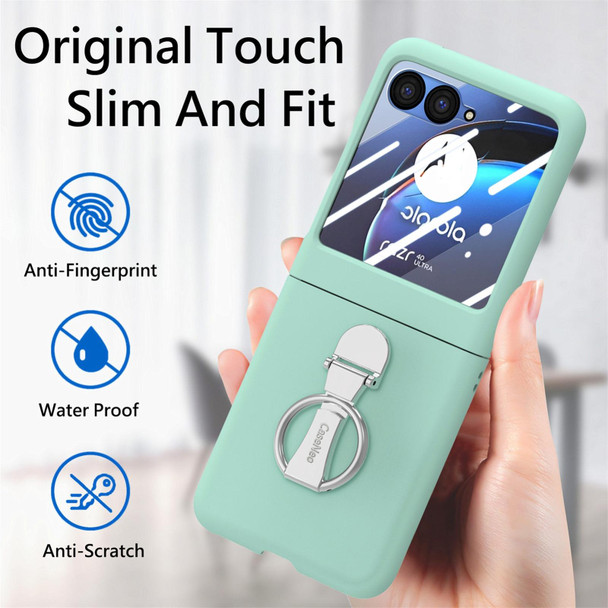 For Motorola  zara 40 Ultra Skin-Sensitive Integrated Ring Phone Case(Teal)