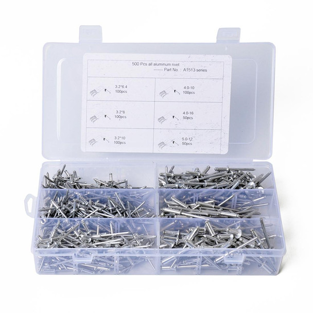 500 PCS All Aluminum POP Rivet Assortment Kit