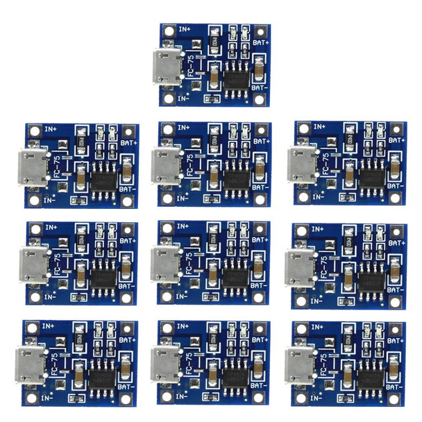 5 PCS TP4056 Charging Board Module Micro USB Interface Microphone USB for 1A Lithium Battery