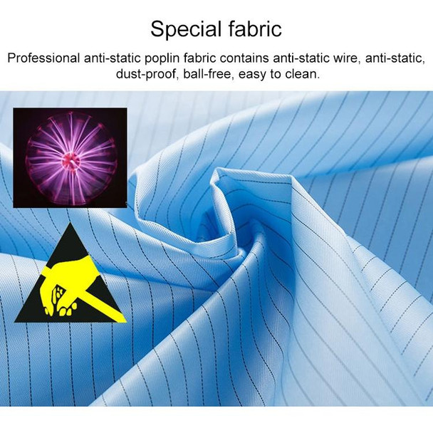 Electronic Factory Anti Static Blue Dust-free Clothing Stripe Dust-proof Clothing, Size:XL(Yellow)