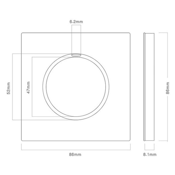 86mm Round LED Tempered Glass Switch Panel, Gray Round Glass, Style:Three Billing Control