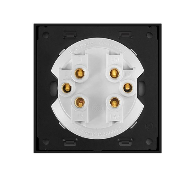 86mm Round LED Tempered Glass Switch Panel, Gray Round Glass, Style:Two Billing Control