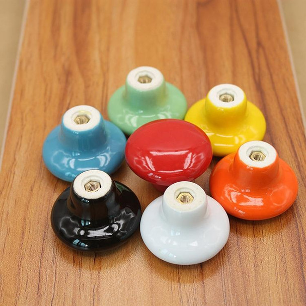 10 PCS 38mm Modern Literary Color Glazed Ceramic Cabinet Drawer Handle(Black)