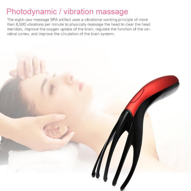 Mini Portable Rechargeable Multifunctional Head Massager Massage Comb (White)