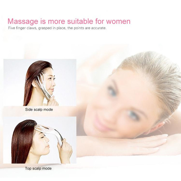 Mini Portable Rechargeable Multifunctional Head Massager Massage Comb (White)