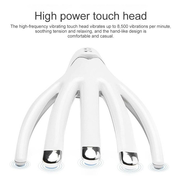 Mini Portable Rechargeable Multifunctional Head Massager Massage Comb (White)