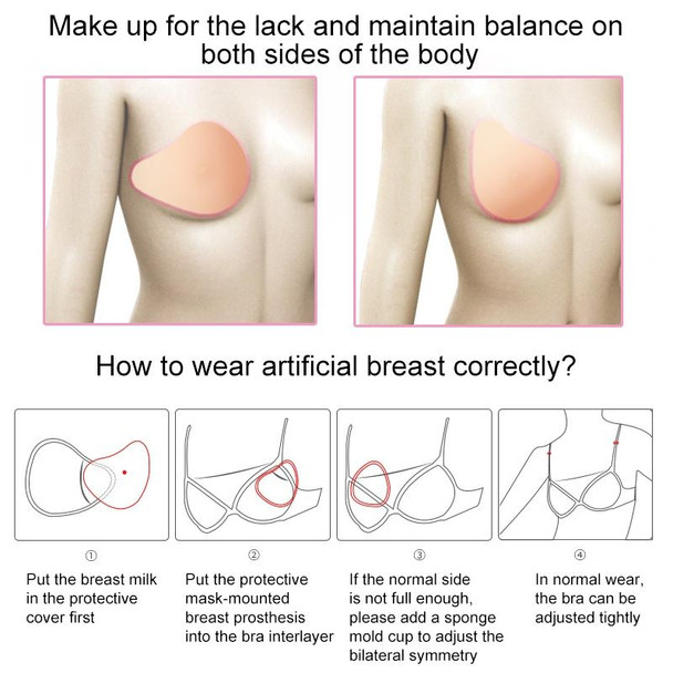 AS4 Spiral Shape Postoperative Rehabilitation Fake Breasts Silicone Breast Pad Nipple Cover 300g/Left