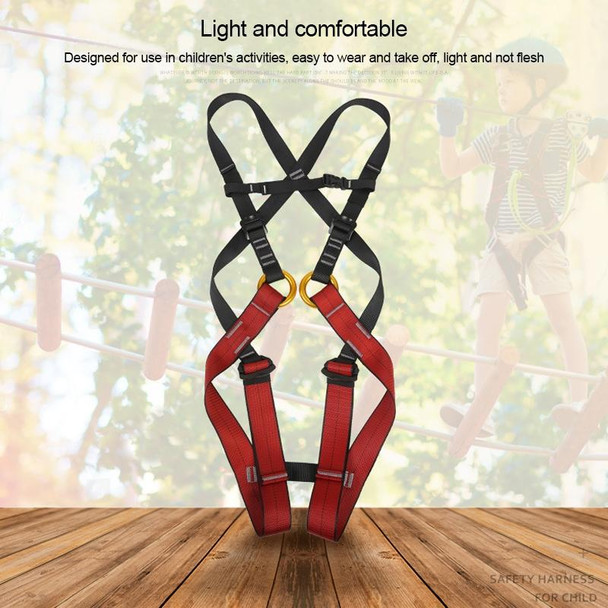 XINDA XDA9516 Outdoor Rock Climbing Polyester High-strength Wire Adjustable Downhill Whole Body Safety Belt Children Size: S